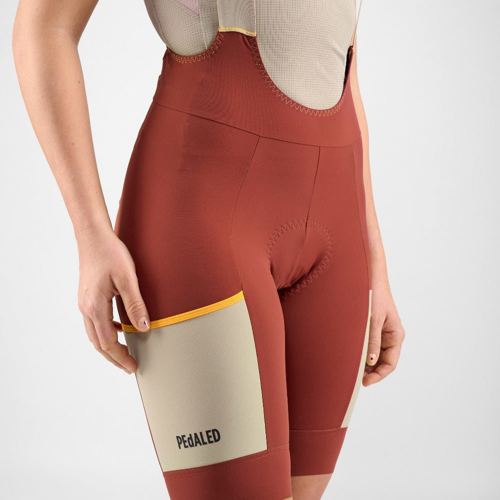 WOMAN ODYSSEY BIB SHORTS（DARK RED）